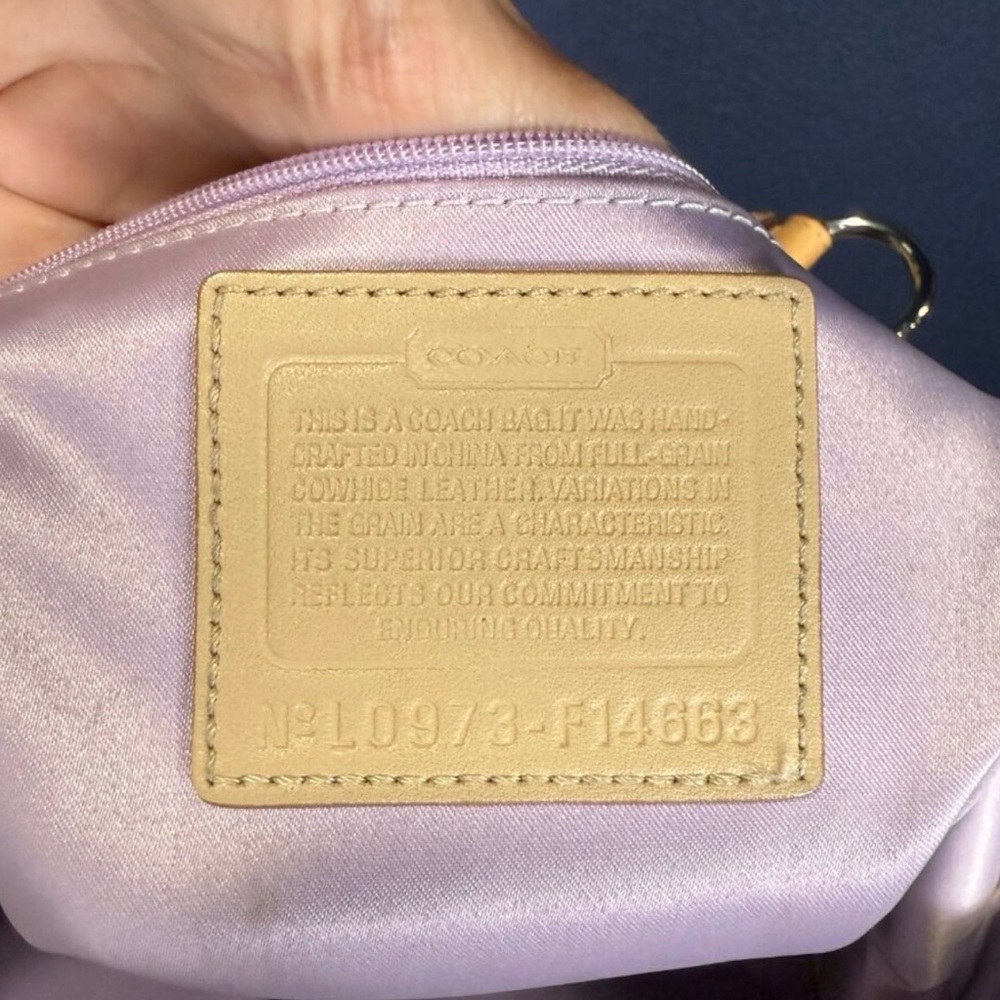 Coach Yellow Patent Leather Shoulder Tote with Tan Straps - Picture 2 of 8